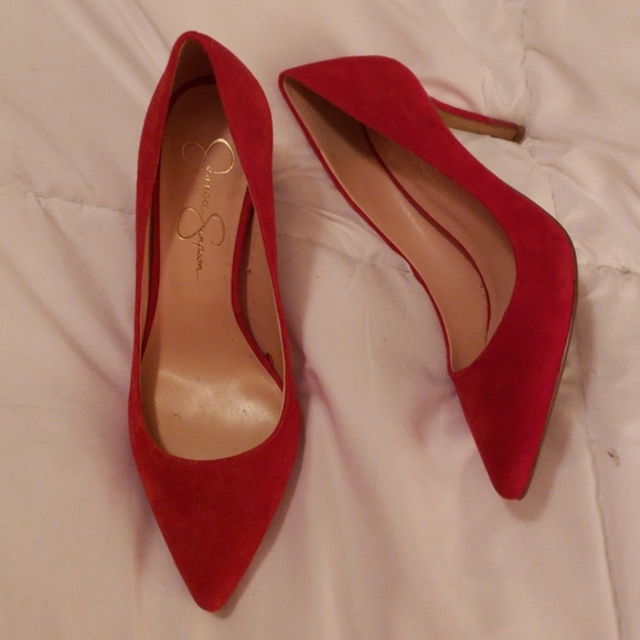 Jessica Simpson Shoes - Jessica Simpson Red Suede Heels